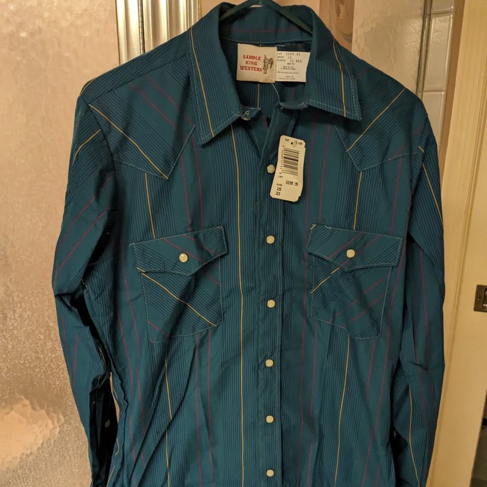 New Saddle King Western Shirt Pearl Snap Buttons 15/33